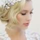 Bridal Silver Wired Hair Comb, Swarovski Crystal Wreath, Bohemian Halo Wedding Hair Accessory, Style: Eileen #1509