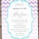 Purple Bridal Shower Invitation - Printed or Printable, Chevron, Blue, Baby, Engagement Party, Couples Shower, Wedding, Ombre - #006