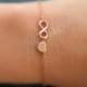 Rose Gold Infinity and Heart Bracelet Bridesmaid Jewelry Best Friends gift Girl Friend gift Anniversary Gift
