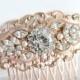 Rose Gold Wedding Hair Comb Art Deco Bridal Hair Accessories Vintage Filigree Comb Pearl Crystal  Hair Piece. BELLA 2