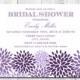 Bridal Shower, Birthday Party, Bachelorette Party, Engagement Party Invitation - Purple & White Pom Poms Landscape - DIY - Printable