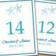 Beach Wedding Table Number Template 