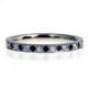 blue sapphire and diamond wedding band, white gold ring, half eternity band, blue sapphire, unique wedding, thin, engagement, blue wedding