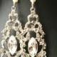 Victorian Style Chandelier Bridal Earrings, Vintage Style Bridal Wedding Earrings, STERLING SILVER Wedding Bridal Jewelry, FRANCESCA