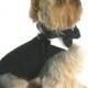 Dog Tuxedo outfit, Black Dog Harness Tuxedo w/Tails, Bow Tie, and Cotton Collar, dog wedding tuxedo, holiday tuxedo pets, dogs bow tie