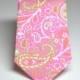 Men's Necktie Pink and Green Paisley Child's Tie