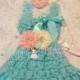 Ivory Blush Aqua dress set,  Flower girls dress, Aqua Dress, Flower Girl lace dress,girls dress,toddler dress,Baby girls,Birthday dress,baby