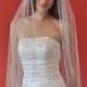 SATIN RIBBON EDGE 1 Tier 40 Inch Fingertip Veil in White or Ivory Tulle, custom handmade bridal wedding veil