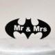 Wedding Cake Topper - Batman Symbol and Mr & Mrs