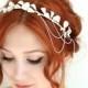 Pearl crown, ivory headpiece, bridal head piece, wedding headband, headdress, hair accessory