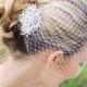 wedding veils, Birdcage veil with rhinestone comb- JADA