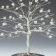 Wedding Cake Topper Tree Silver with Clear Crystal Swarovski Crystal Elements - 6 x 6 Large