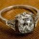 Vintage Engagement Ring - 2ct Diamond In Platinum Setting - Estate Diamond Jewelry