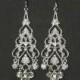 Rhinestone Chandelier Earrings -- Chandelier Bridal Earrings, Wedding Jewelry, Wedding Earrings, Silver Filigree, Rhinestones -- EMMA
