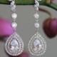 Sparkle filled cz earrings, cubic zirconia earrings, wedding jewelry, bridal jewelry, wedding earrings, bridal earrings