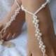 Barefoot Sandals Beach Wedding   Yoga Shoes Foot Jewelry  White Beads