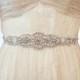 Bridal Gown Sash, Wedding Dress Sash, Rhinestone  Beaded Sash