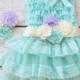 Flower Girl Dress - Lace Flower girl dress - Baby Lace Dress - Rustic - Aqua Blue Flower Girl - Lace Dress - Aqua Lace dress -  Bridesmaid