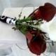 Bridal bouquet real touch red white calla lily damask wedding