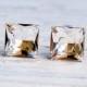 Clear Crystal Bridal Earrings Everyday Diamond Earrings Super Sparklers Small Square Studs Diamond Stud Earrings Jewelry By Mashugana