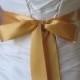Double Face Antique Gold Satin Ribbon, 1.5 Inch Wide, Ribbon Sash Dark Gold, Bridal Sash, Wedding Belt, 4 Yards
