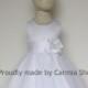 Flower Girl Dresses - WHITE with White (FRBP) - Easter Wedding Communion Bridesmaid - Toddler Baby Infant Girl Dresses