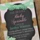 Baby Sprinkle Invitation MASON JAR Chalkboard Burlap Lace Shabby Chic Rehearsal Dinner Wedding invitations any color Lavender mint