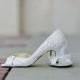 Wedding Shoes - Ivory Bridal Shoes, Ivory Wedding Shoes with Ivory Lace. US Size 7