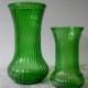 Pair of Vintage Green Hoosier and Brody Flower Bouquet Vases Wedding Decor