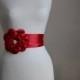 Red flower wedding dress belt / sash night dress belt, bridesmaid accessories