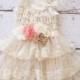 Flower Girl Dress - Lace Flower girl dress - Baby Lace Dress - Rustic - Country Flower Girl - Lace Dress - Ivory Lace dress -  Bridesmaid