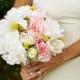 Off White and Pink Flower Bride Bouquet