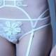 Nude Panties with White Flower Applique