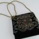 Black Beaded Handbag 1920s Style Clutch Purse Bag Art Deco Beaded Purses and Bags Wedding Formal Black Beaded Clutches