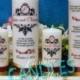 Unity Candle Complete Set with Memorial Candle Personalized Damask Design