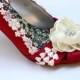 Red wedding shoes -- SALE Size 9