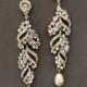 ELSA Gold wedding jewelry, bridal earrings, Gold rhinestone dangle earrings, crystal and pearl earrings, wedding accessory, bridal jewelry