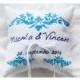Wedding Pillow , Linen ring bearer pillow , wedding ring pillow, Custom embroidered ring bearer pillow (R10)