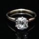 Antique Victorian c.1800s Cushion Cut Diamond Engagement Ring Size 5/ Old European Mine Cut Diamond Solitaire 1.08ct SI2/K