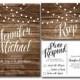 Rustic Wedding Invitation - Country Chic - Fall Wedding - Printable Wedding Invitation - Rsvp Postcard - Wedding Rsvp - Printable File