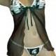 NCAA Michigan State Spartans Lingerie Negligee Babydoll Sexy Teddy Set with Matching G-String Thong Panty