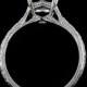 Vintage Style Engraved Solitaire 14K White Gold Engagement Ring Mounting