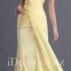 Yellow Strapless Drop Waist Chiffon Long Prom Dress