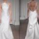 New Arrival Peterlanger 2015 Wedding Dresses Crew Neckline Train Backless A Line Fall Bridal Gowns Sleeveless Organza White Brides Dresses Online with $122.83/Piece on Hjklp88's Store 