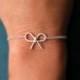 Sterling Silver Bow Bracelet Bridesmaid Jewelry Gifts Braided Wire Tie the Knot gift nautical wedding
