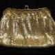 Vintage 1940s Mesh Purse Whiting and Davis Gold Mesh Purse Formal Purse Wedding Purse Art Deco Clutch Purse Very Good to Excellent Condition