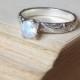 Moonstone Engagement Ring Bright Finish Promise Ring Gemstone Stacking Ring