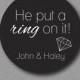 He Put a Ring on it Engagement Party Favor Ideas Custom Diamond Sticker Mason Jar Labels