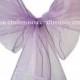 Purple Organza Chair Sash Bows for Weddings, Parties, Banquets etc. (Pack of 25 or 50)