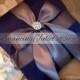 Romantic Satin Elite Ring Bearer Pillow...You Choose the Colors...Buy One Get One Half Off...shown in Navy blue/pewter gray
